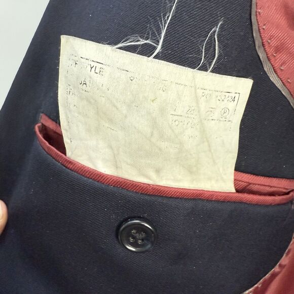 Paul Fredrick Blazer Sport Coat Mens Size 43R Black Jacket - Picture 6 of 16